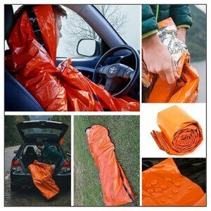 Lot of 2 Portable Emergency Sleeping Bags For Survival Any Season